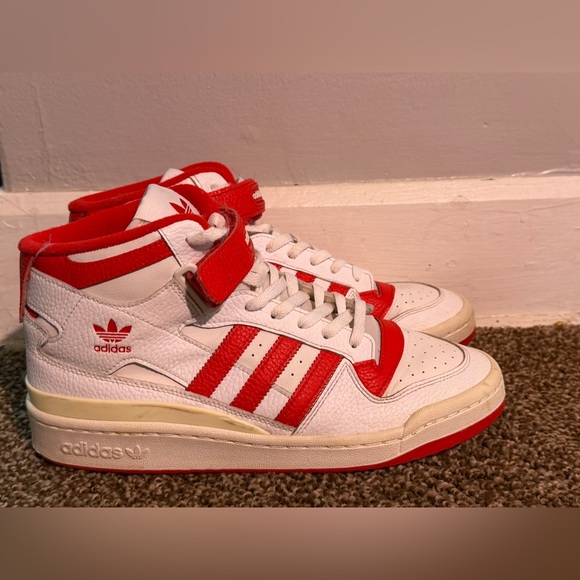 Adidas Forum Mid 'Cloud White Vivid Red' (GY5819) Size US 10 - Picture 3 of 8